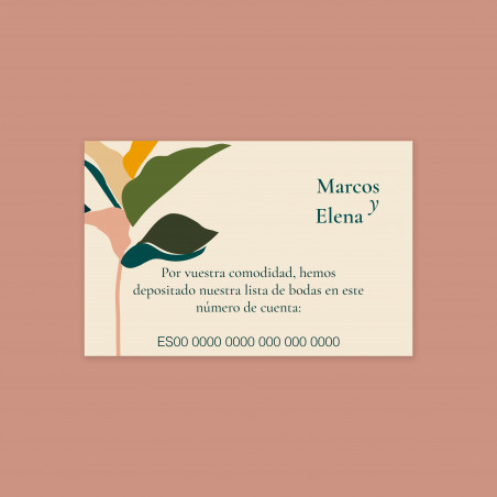 Tarjeta número de cuenta Tenerife