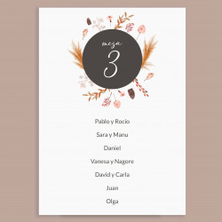 Seating Plan Boho