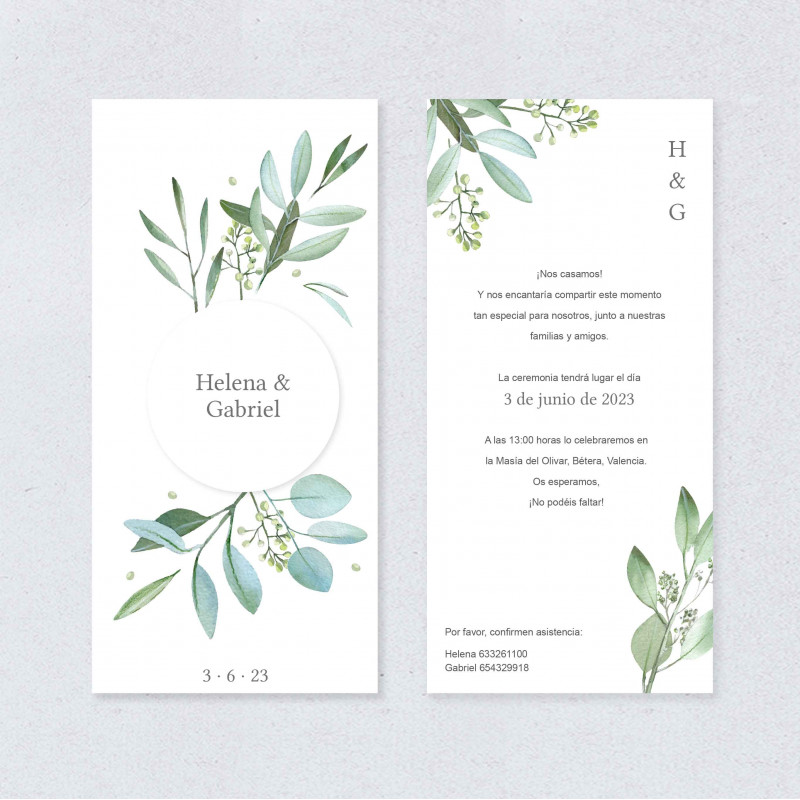 Invitación de boda Botánica