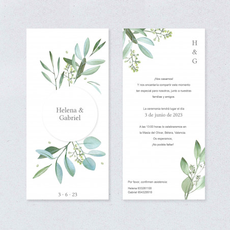Invitación de boda Botánica