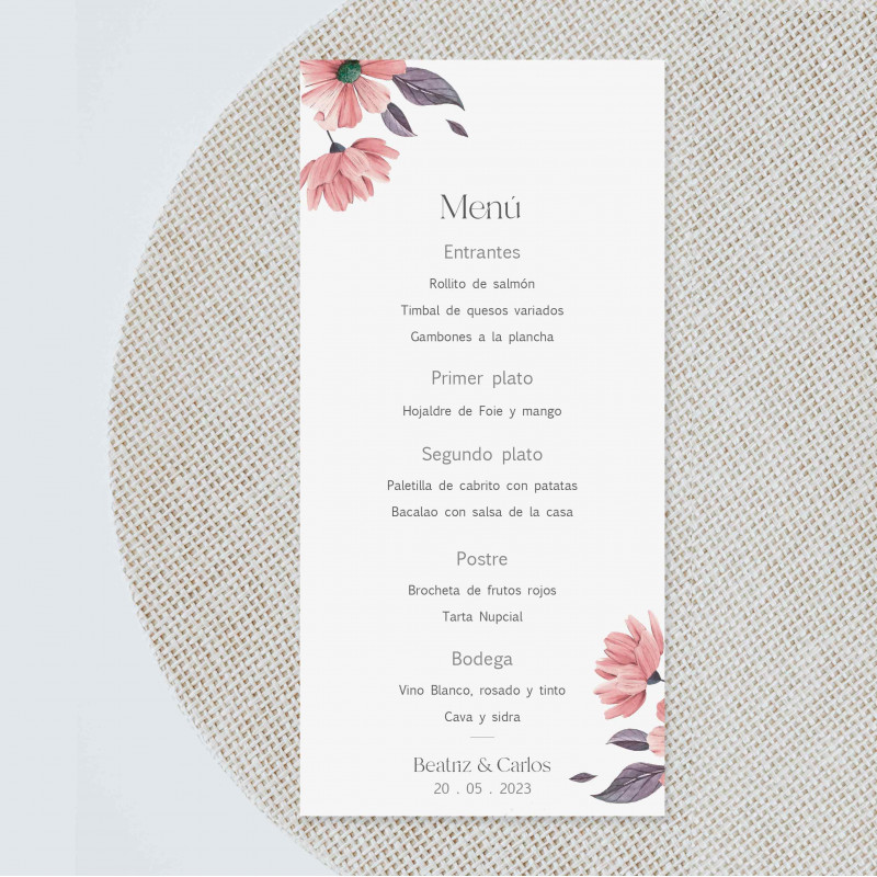 Minuta boda Camelia