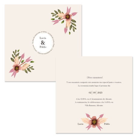 Invitación de boda Sansa