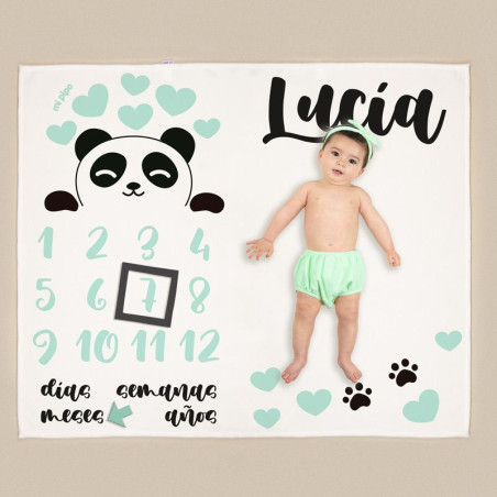 Manta cumplemes Oso Panda