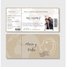 Invitación de boda Billete de avión con sobre kraft