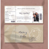 Invitación de boda Billete de avión con sobre kraft