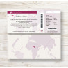 Invitación Billete de avión Boda