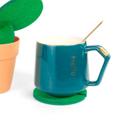 Lote 50 Sets Posavasos de Fieltro Cactus con Maceta