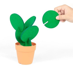 Lote 50 Sets Posavasos de Fieltro Cactus con Maceta