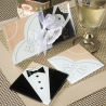 Caja de 100 Posavasos de Cristal Novios para detalle Boda