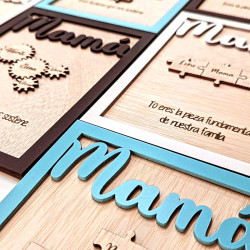 Marco de madera personalizado Mamá puzzle