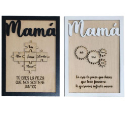 Marco de madera personalizado Mamá puzzle