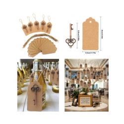 Abrebotellas vintage llave antigua con tarjeta kraft