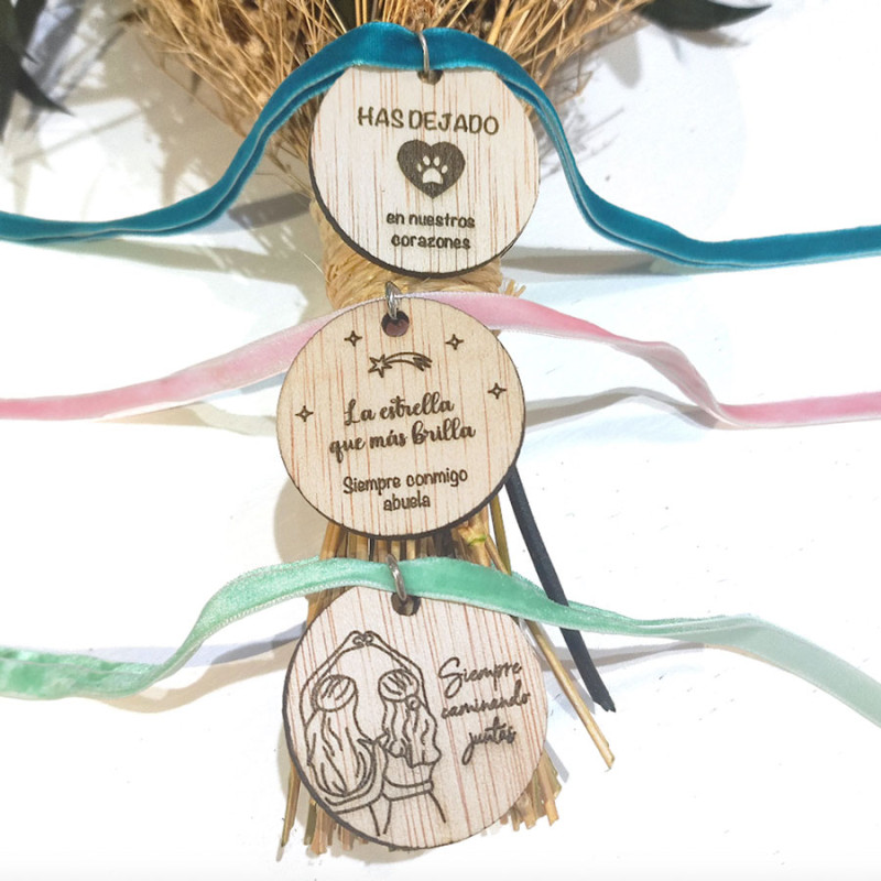 Medalla de Madera Personalizada para Ramo de Novia