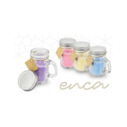 Lote 24 Velas Aromáticas en Jarra de Cristal con Tapa Metalica Surtidas