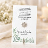 Tarjetón Hojas con Alfiler Flor