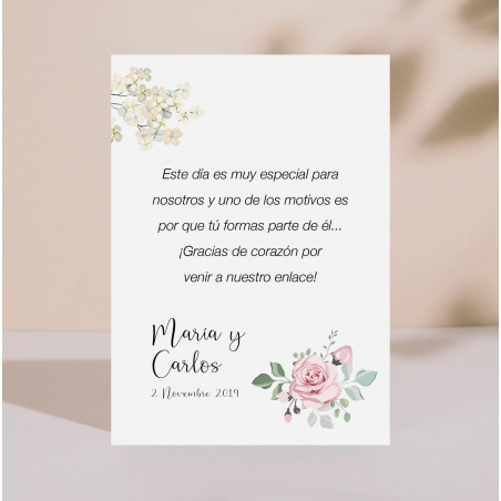 Tarjeta agradecimiento Caitriona